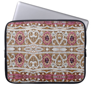 trendig snyggt guld burgundy rosa bohemian vid sil laptop fodral