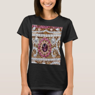trendig snyggt guld burgundy rosa bohemian vid sil t shirt