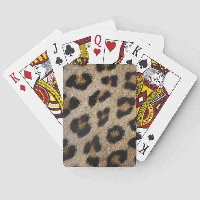Trendig snyggt leopard päls djuravtryck mönster casinokort (Baksidan)