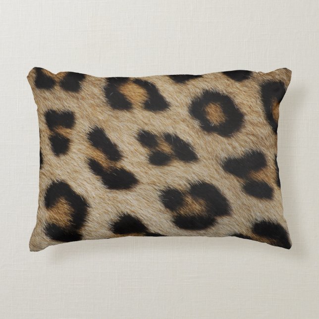 Trendig snyggt leopard päls tryckt djur mönster prydnadskudde (Framsidan)