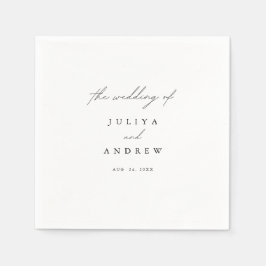 Trendig snyggt - minimalistiskt skript bröllop pappersservett