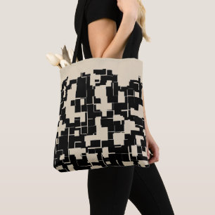 Trendig Snyggt Modern Black & Beige Mönster Tygkasse