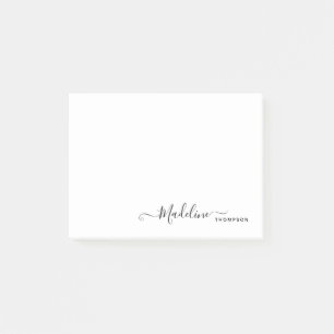 Trendig Snyggt Modern Girly Script Black Post-it Block