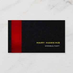 Trendig Snyggt Red Black Modern Elegant Plain Visitkort