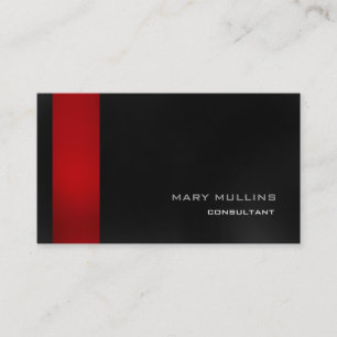 Trendig Snyggt Red Mörk Grått Modern Elegant Visitkort