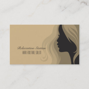Trendig snyggt silhouette salon spa affärskort visitkort