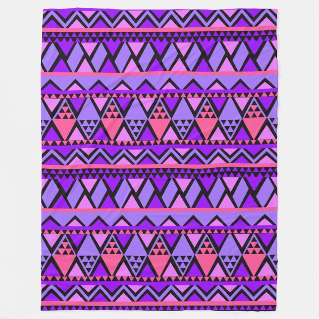 Trendig Snyggt Tribal Geometric Mönster Fleecefilt (Framsidan)