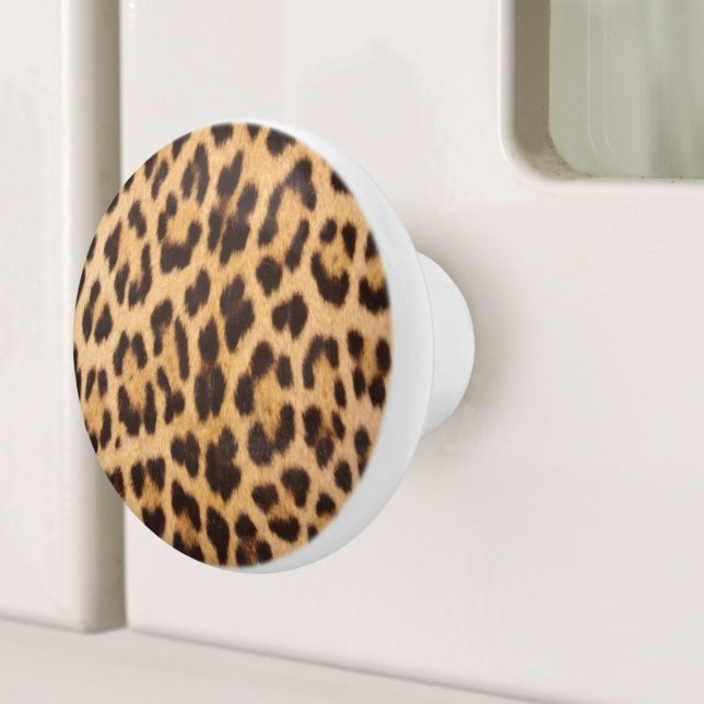 trendig snyggt vild safari mode leopard print knopp (trendy stylish wild safari fashion leopard print ceramic knob)