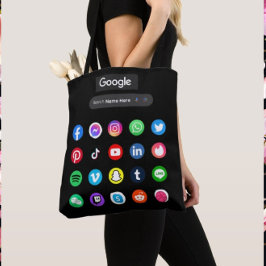 Trendig Social Media Icons Google Search Pub Black Tygkasse