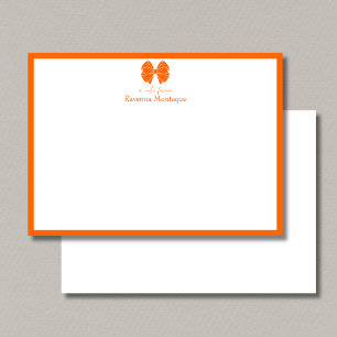 Trendig solnedgång orange båge kant namn bröllop anteckningskort