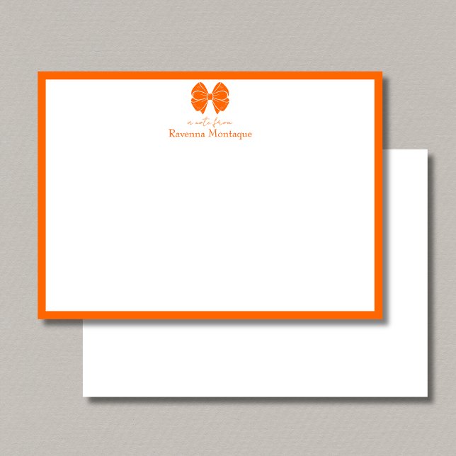 Trendig solnedgång orange båge kant namn bröllop anteckningskort (Skapare uppladdad)