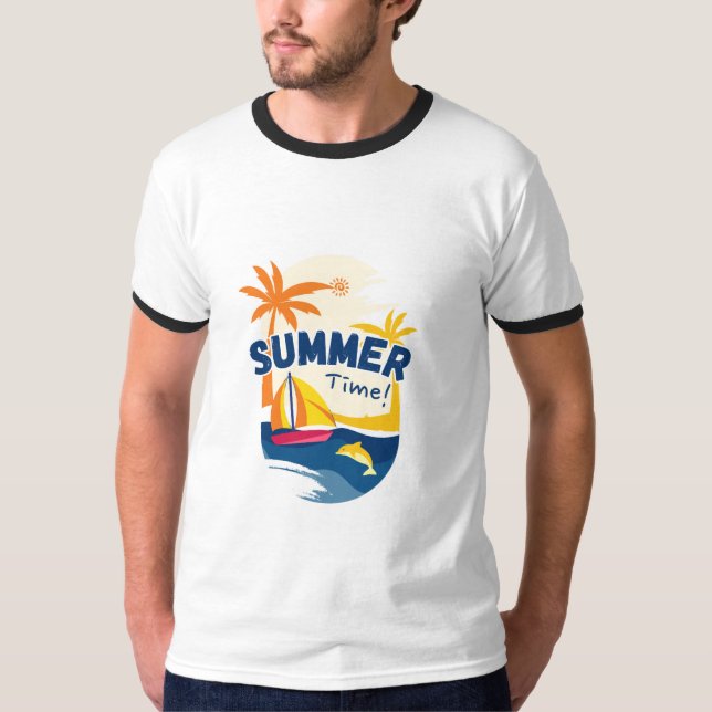 Trendig sommar-T-shirt för män  T Shirt (Framsida)