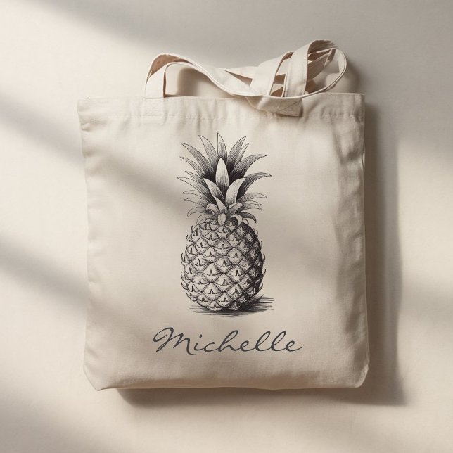 Trendig sommar tropisk ananas personlig      tygkasse (Skapare uppladdad)