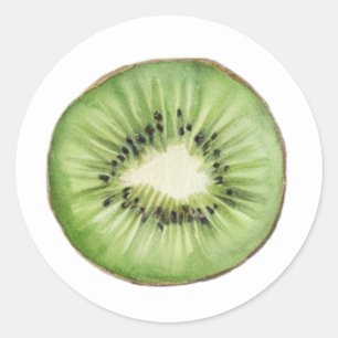 Trendig sommar vattenfärg frukt Kiwi Runt Klistermärke