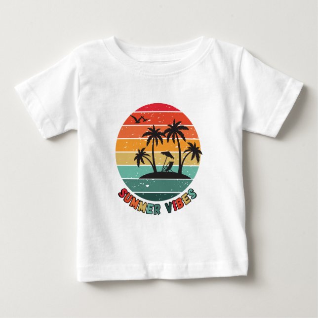 trendig "sommarstämning" t-shirt (Framsida)