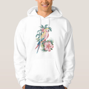 Trendig Sommarstrand Parrot och Hibiscus Flowers Hoodie