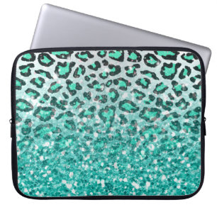 trendig Sommarvattenskörning grönt leopard djuravt Laptop Fodral