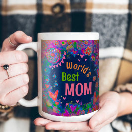 Trendig Söt Blommigt World's Best Mamma Inspirife Kaffemugg