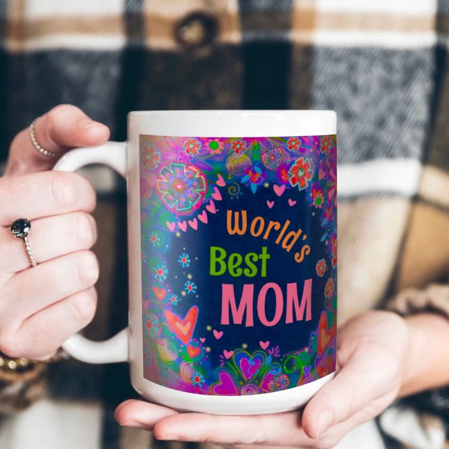 Trendig Söt Blommigt World's Best Mamma Inspirife Kaffemugg (Skapare uppladdad)