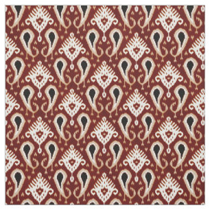 Trendig Söt Taupe Red Brown Ikat Tribal Mönster Tyg
