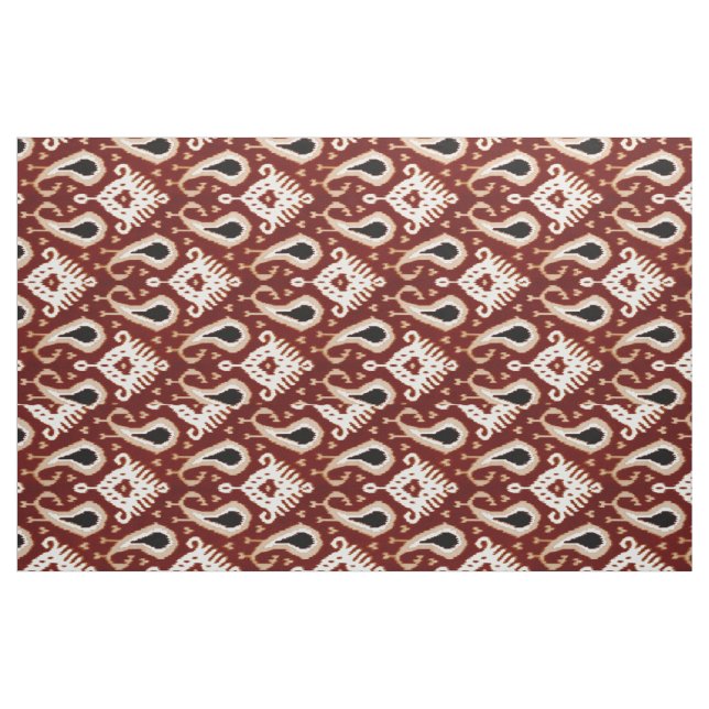 Trendig Söt Taupe Red Brown Ikat Tribal Mönster Tyg (Fat Quarter)