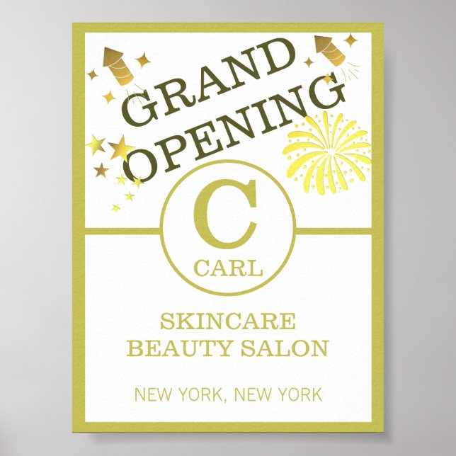 Trendig Spark Beauty Salon Monogram Business Promo Poster (Framsidan)