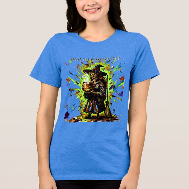 Trendig - Spöken - Kaffe Brygg T Shirt (Framsida)