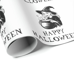 Trendig Spooky Halloween witch Cauldron Presentpapper