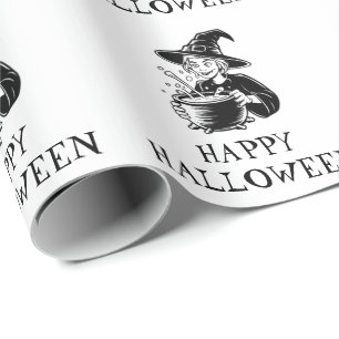 Trendig Spooky Halloween witch Cauldron Presentpapper