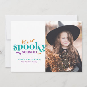 Trendig Spooky Season Halloween-fotokort Kort