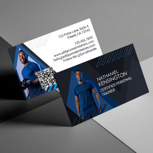 Trendig Sportig Professionell Fitness Tränare Foto Visitkort