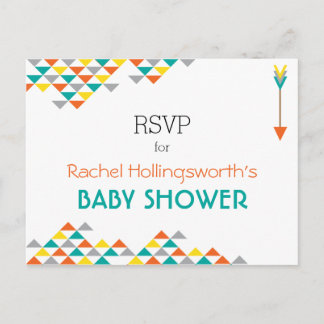 Trendig Stam & Arrow Baby Shower OSA Postcard Inbjudan Vykort