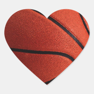 Trendig Stil Basketball Hjärtformat Klistermärke
