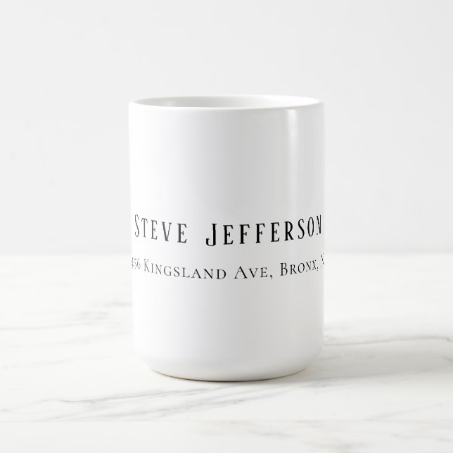 Trendig stil Elegant minimalistisk enfärgad svart  Kaffemugg (Center)