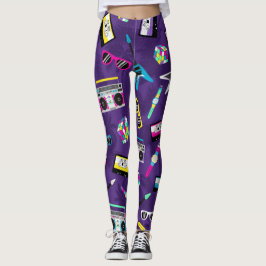 Trendig stil från 80-talets Lila Leggings