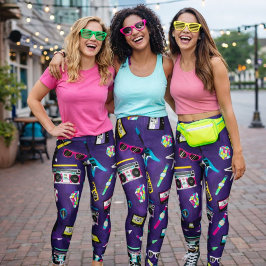 Trendig stil från 80-talets Lila Leggings