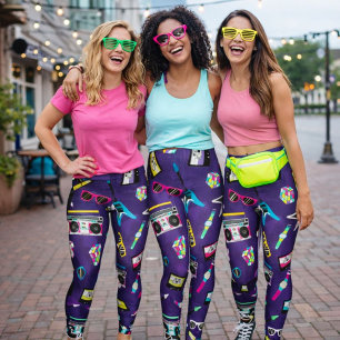 Trendig stil från 80-talets Lila Leggings
