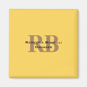 Trendig Stil Monogram Minimalistisk Enkel Gul Magnet