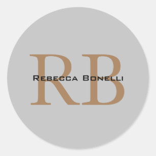 Trendig Stil Monogram Minimalistisk Enkel Lägg Til Runt Klistermärke