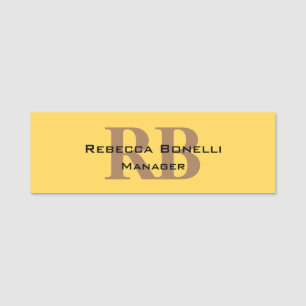 Trendig Stil Monogram minimalistisk Gult av standa Namnbricka