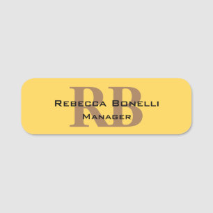 Trendig Stil Monogram minimalistisk Gult av standa Namnbricka