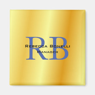 Trendig Stil Monogram minimalistiskt Plain Guld Fä Magnet