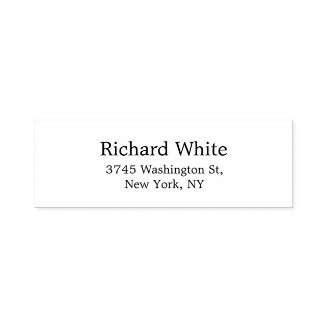 Trendig Stilfull Svart & Vit Enkel Elegant Modern Självfärgande Stämpel (Design)