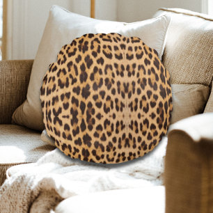 trendig stilfull vild safari mode leopardprint rund kudde