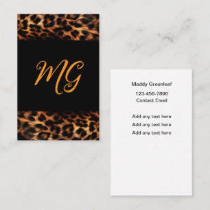 Trendig Stilren Modern Dam Monogram Visitkort