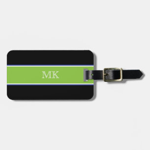 Trendig Strip Luggage Tag med läderband, svart Bagagebricka