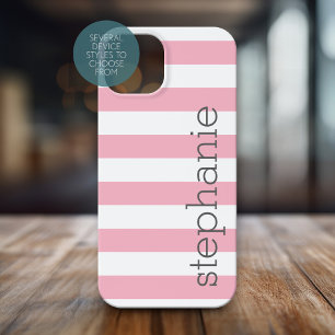 Trendig stripe Mönster med namn - PastellRosa
