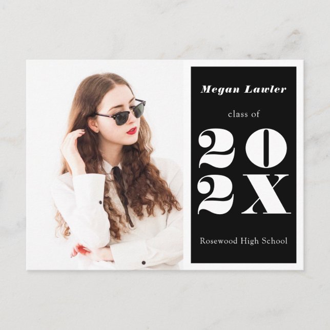 Trendig Student annons Photo Black Vykort (Framsida)