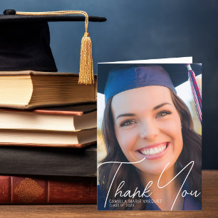 Trendig Student fotovit skriptöverlägg Tack Kort
