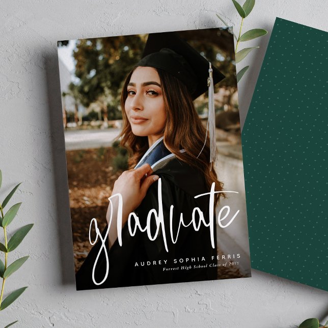 Trendig student grönt ett fotomeddelande (Skapare uppladdad)